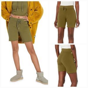UGG Zahara Women's Sweat Biker Shorts in Olive Green NEW